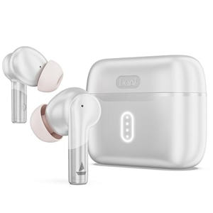 Boat Airdopes TWS Ear Buds Wireless Earphones with mic (Active White)